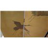 Image 6 : Reversible 4-Panel Lacquered Oriental Screen (Gold w/ Black Birds &  Black w/ Gold Bamboo)