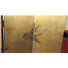 Image 9 : Reversible 4-Panel Lacquered Oriental Screen (Gold w/ Black Birds &  Black w/ Gold Bamboo)