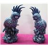 Image 1 : Qty 2 Blue White Glazed Ceramic 17" Bird Figurines, Dated '95