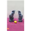 Image 2 : Qty 2 Blue White Glazed Ceramic 17" Bird Figurines, Dated '95