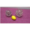 Image 2 : Qty 2 Clear Glass Decorative Balls w/ Bubble Design - 4" & 5" Dia