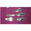 Image 3 : Qty 8 Natural Nautilus Shell Napkin Holders, Lobster Claw Knife, Spatula, Corkscrew
