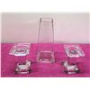 Image 1 : Tapered 11" Glass Vase & Pair of Glass Pillar Pedestal Candle Holders