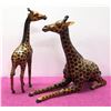Image 1 : Qty 2 Mother & Baby Giraffes 17" L x 18" H, Wrapped Painted Overlay