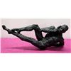 Image 1 : Black Resin Cast Statue of Reclining Male Figure 9" High