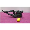 Image 2 : Black Resin Cast Statue of Reclining Male Figure 9" High