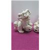 Image 10 : Pair of Glazed White Porcelain Foo Dog Chinese Guardian Lions 15" Tall