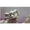 Image 11 : Pair of Glazed White Porcelain Foo Dog Chinese Guardian Lions 15" Tall