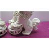 Image 14 : Pair of Glazed White Porcelain Foo Dog Chinese Guardian Lions 15" Tall