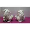 Image 17 : Pair of Glazed White Porcelain Foo Dog Chinese Guardian Lions 15" Tall