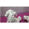 Image 18 : Pair of Glazed White Porcelain Foo Dog Chinese Guardian Lions 15" Tall