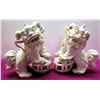 Image 1 : Pair of Glazed White Porcelain Foo Dog Chinese Guardian Lions 15" Tall