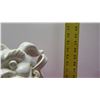 Image 8 : Pair of Glazed White Porcelain Foo Dog Chinese Guardian Lions 15" Tall