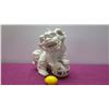Image 9 : Pair of Glazed White Porcelain Foo Dog Chinese Guardian Lions 15" Tall