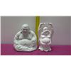 Image 11 : Qty 2 Glazed Ceramic Buddhas - 1 Seated, 1 Arms Extended 13" H