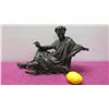 Image 2 : Cast Dark Metal Caesar Figurine w/ Laurel Wreath, 12" Tall