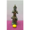 Image 2 : Thai Siam Seated Buddha Playing Horn 20" H, Cement-Filled Brass