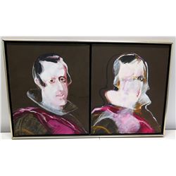 Original Acrylic Painting on Canvas "King Philip Meninas Series", Signed H. Braun 30" x 18"