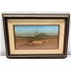 Image 1 : Framed Original Painting - Desertscape w/ Birds, Signed by Raul Gutierrez w/ Bio 21" x 15"