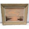 Image 1 : Original Painting on Canvas - Sand & Sea (has a tear), Signed by Doerbecker 26" x 23"