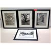 Image 1 : Qty 4 Framed Black & White Photographic Prints - Winter, Tree, etc 18" x 23"