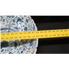 Image 21 : Very Large Glazed White w/ Blue Porcelain Bowl w/ Scalloped Edges & Oriental Characters 22" Dia
