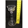 Image 10 : Qty 4 Cut Glass Pedestal Candle Holders w/ Scalloped Edges 11" High