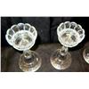 Image 3 : Qty 4 Cut Glass Pedestal Candle Holders w/ Scalloped Edges 11" High