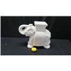 Image 2 : White Glazed Ceramic Elephant Stand 18" H