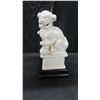 Image 2 : White Ceramic Foo Dog Chinese Lion Table Lamp w/ Shade 28" H