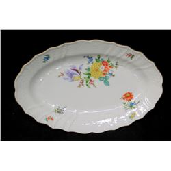 Oval Floral Porcelain Plate 15", 1814 Hutschenreuther Dresden Germany
