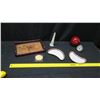 Image 14 : Misc Décor Items - Obelist, Oriental Tray, 2 Mayer China Kidney Shape Plates, Red Ball, etc