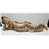 Image 1 : Large Thai Siam Reclining Buddha, Whitewash & Gold-Painted Accent 57" Long