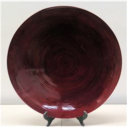 Large Round Decorative Red Lacquered Bamboo Platter 26", Pier 1 Imports Retail $100