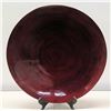 Image 1 : Large Round Decorative Red Lacquered Bamboo Platter 26", Pier 1 Imports Retail $100