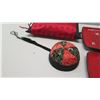 Image 2 : Qty 4 Red Lacquered Square Plates, Black & Red Oriental Table Runner, Pincushion, etc