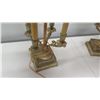 Image 3 : Qty 2 Gilt Column Table Lamps w/ Leaf Design & Lamp w/ No Shade