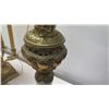Image 9 : Qty 2 Gilt Column Table Lamps w/ Leaf Design & Lamp w/ No Shade