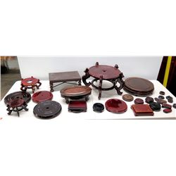 Multiple Misc Wood & Lacquer Display Stands