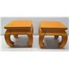 Image 1 : Qty 2 Lacquered Square Wood End Tables 16"W, 15" Tall