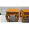 Image 2 : Qty 2 Lacquered Square Wood End Tables 16"W, 15" Tall
