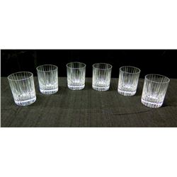 Qty 6 Baccarat France Crystal Highball Beverage Glasses