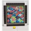 Image 2 : "Koi Pond" by Danielle Groff, Giclee on Canvas 32 1/2" x 32 1/2", Bamboo Frame (Black)