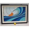 Image 2 : "Tavarua" by Odi, Giclee on Canvas 43 7/8" x 31 3/4", Black Lacquer Frame