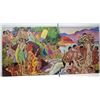 Image 1 : Large 96" x 48" "Festival of the Sea" by Eugene Savage, Giclee on Canvas, Frameless