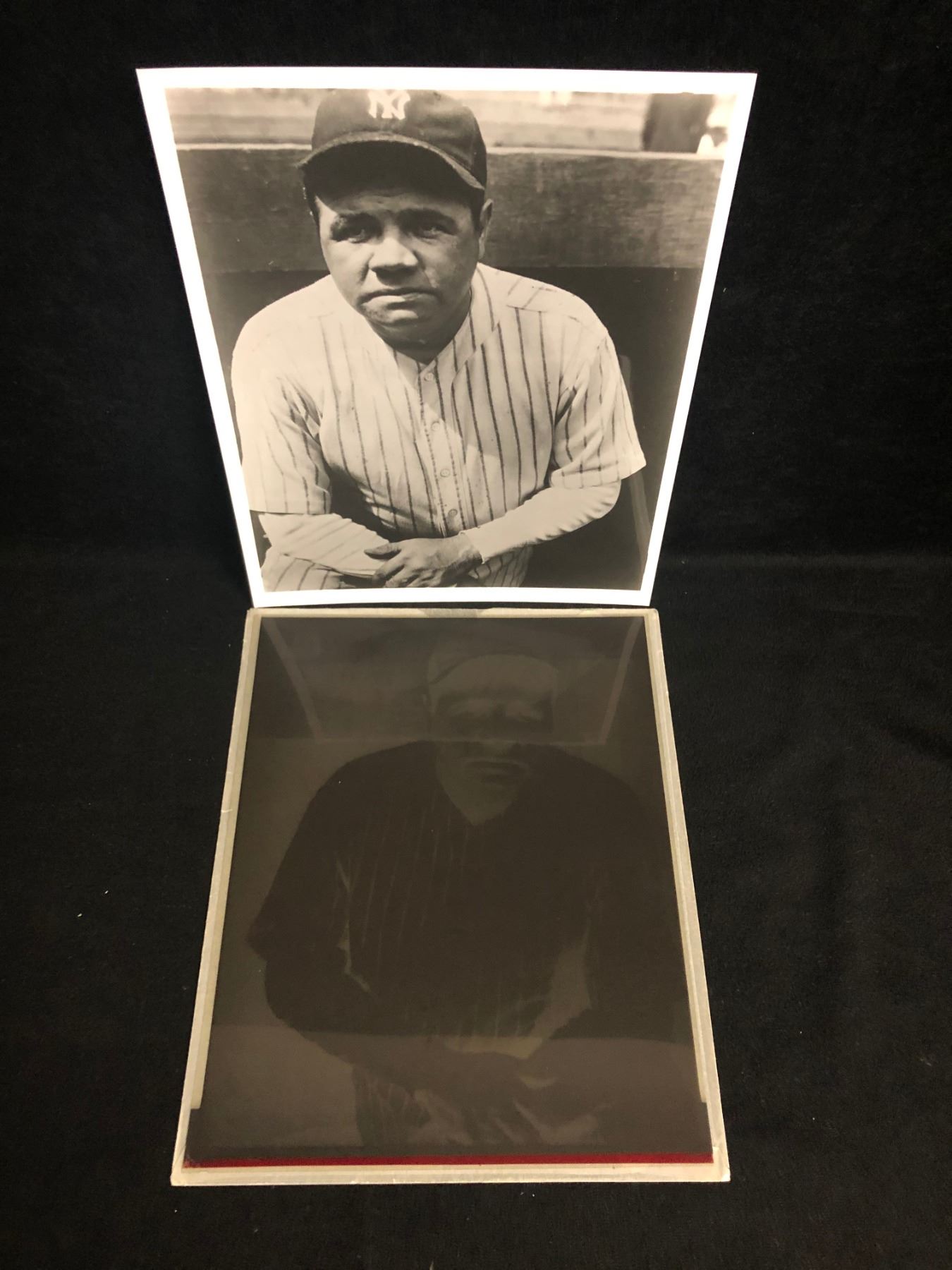 ORIGINAL BABE RUTH 1940's PHOTO w/ NEGATIVE