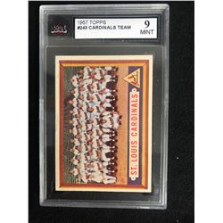 1957 TOPPS #243 CARDINALS TEAM (9 MINT)