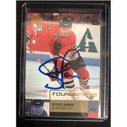 STEVE LARMER SIGNED 2002-03 UPPER DECK FOUNDATIONS HOCKEY CARD