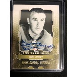 DENIS DeJORDY SIGNED ITG BETWEEN THE PIPES HOCKEY CARD