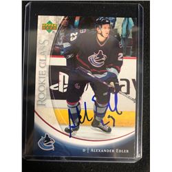 ALEXANDER EDLER SIGNED UPPER DECK ROOKIE CLASS HOCKEY CARD